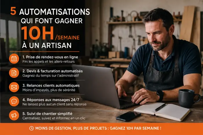 5 automatisations qui font gagner 10 h par semaine à un artisan